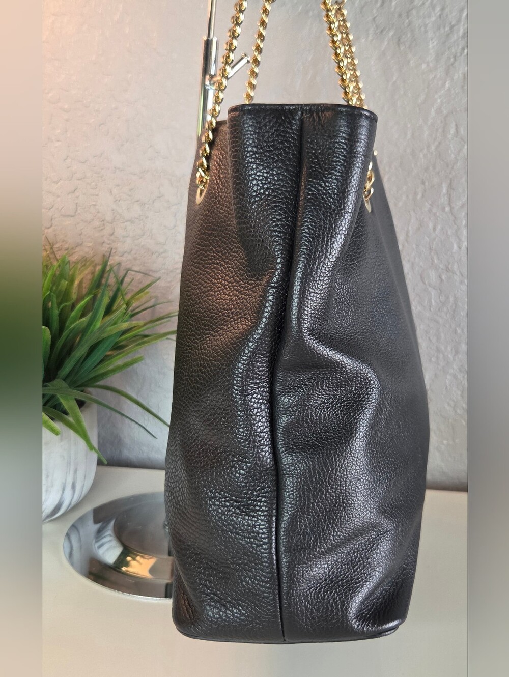 Furla Black Leather Chain-Handle Tote - Picture 4 of 16